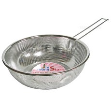 진성스타 스테인리스 타공판 편수손잡이 원형바구니 2호-20cm 1개 채망 건지기