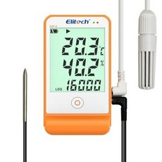 [해외] 온도 및 습도 LCD USB 온도 데이터 로거 레코더 모니터 큰 외부 센서 160 포인트 감지기 GSP6, 주황색