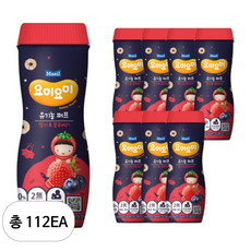 매일유업 요미요미 오가닉퍼프 아기과자 42g, 딸기블루베리, 112개