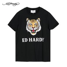 EDHARDY 가을 트렌드 캐쥬얼 호랑이의아가리 이니셜 반팔티셔츠 E12MAM