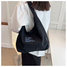 KDNC 여성 대용량 캔버스백 캐주얼 데일리 숄더백