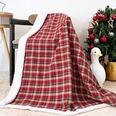  [샤이닝홈] 리버블 메리산타 양털 극세사 담요 대형 120x150 