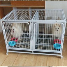 강아지 철창 고양이 케이지 2칸 적층형, 1개