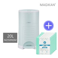 매직캔휴지통 20L+리필5롤세트(화이트 블루 핑크 민트)와이드형속뚜껑+기본리필포함 - M250NS+250R5B, 03_ 20L민트+리필5롤→M250NSM+250R5B