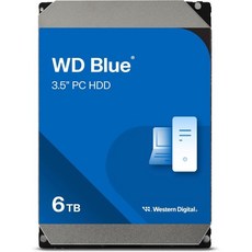 Western Digital 6TB WD Blue PC 내장 하드 드라이브 HDD 5400RPM SATA 6Gb/s 256MB Cache 3.5 WD60EZAX - 6tb