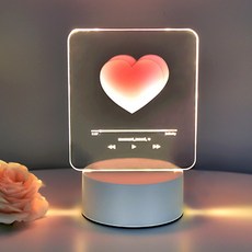 소예 공장직판 주문제작가능 로고 각인 프로포즈 하트 모양 무드등 인테리어장식 3D 테이블 램프