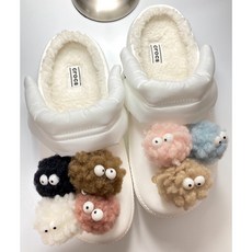 (4개이상무료배송/신상추가)폼폼지비츠 뽀글이 양털 털 먼지 지비츠 14가지 컬러 낱개구성 크록스지비츠 세트 재밌는 크록스 꾸미기