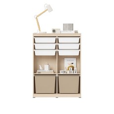 한샘 샘키즈 1단 미니박스 수납책장 870 브라운, (몸통)크림화이트/(박스)화이트/브라운(A)