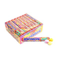 멘토스 사탕 24입 츄잉캔디 레인보우 대용량 간식, 24개, 37.5g