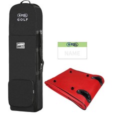 케이필 골프 항공커버 네임택 세트 KFG-BC1 / 바퀴형 골프백 항공 카바 캐디 가방, 빨강