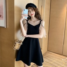 원피스 여름옷 프렌치시크 첫사랑 허리보정 슬림핏 오프숄더 어깨트임 점프슈트 스윗 작은 키 A라인