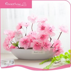 *봄맞이 특별할인* 봄 조화 화분 리스 가렌드 울타리 장식 모음, 16.스킨진달래수반 set 25cmP