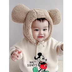 Yiyi 영유아 어린이 데일리 빅이어 양모 곰돌이 모자