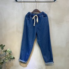 씨샵인더룸 / 가을 일자 밴딩 고무줄 데님 청바지