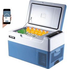 VEVOR CF35 휴대용 37쿼트35리터 12볼트 앱 컨트롤-4℉68℉ 캠핑 여행 낚시 야외 또는 가정용 1224V DC 및 110-240V AC가 장착된 자동차 냉장고 듀얼, 23QT Single Zone
