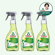 [김혜자세제] 프로쉬 독일 석회제거특화 물때제거 레몬 스프레이 수전청소용 레몬 욕실클리너 500ml, 3개