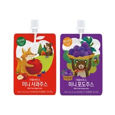 서울우유 아침에주스2종 100mL/미니사과주스10개+미니포도주스10개(총20개), 사과주스10개+포도주스10개(총20개), 1세트