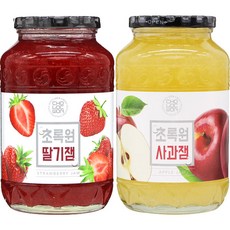 초록원 딸기잼 1kg+ 사과잼 1kg /과일잼, 2개