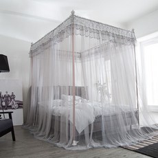 북유럽커튼침대캐노피모기장커튼사각공주풍