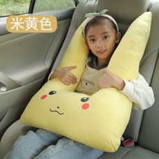 차량용 안전밸트 카시트 애착 인형 쿠션 허그돌, 크림색