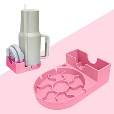 수앳홈 1인용 텀블러 건조대, 1개, 핑크, 1단