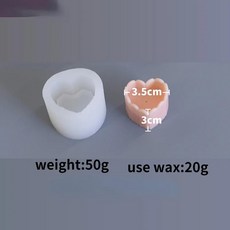 하트 모양 케이크 석고 수지 몰드 러브 캔들 장식 식품 등급, 1.S, 1개