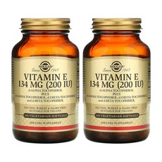 솔가 천연 비타민E 비타민이 d 알파 토코페롤 영양제 200IU 100 베지 캡슐 2통, 1개, 기본