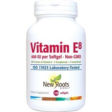 NEW ROOTS HERBAL Vitamin E8 400 IU 120 Softgels | All Forms of Vitamin E 4 Tocopherols + 4 Tocotrien