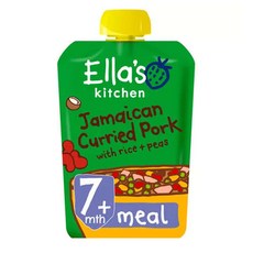 Ellas Kitchen 엘라스 키친 오가닉 자메이카 커리 돼지고기 라이스 아기 이유식 파우치 7개월 이상 130g 6팩, 6개