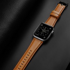 아카빌라 애플워치 6 5 4 3 SE 가죽 손목 시계줄 스트랩 밴드, 1개, 애플워치 4/5/6/SE공용(44mm)-브라운