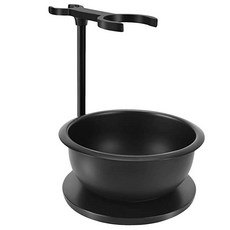SANWA Deluxe Heavyweight Matte Black Shaving Brush Razor Stand with Big Soap Bowl Set Dad Gifts Boyf