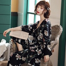 [또온나] 여신 3피스 잠옷 나시 가운 바지 세트 탑브라