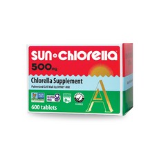 Sun Chlorella 500mg Whole Body Wellness Green Algae Superfood Supplement - Immune Defense Gut Heal, 1개, 600정