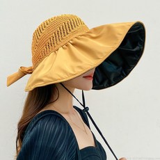 라오농 여름리본 선캡 여성 모자 썬캡 울트라 챙 슬림 자외선 차단 모자+WXY02