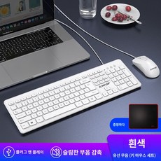 편리한 효율적인 무선 입력 장치 세밀한 사무실 다양한, 화이트/유선키 마우스 세트【촉, 정부표준배치, 무