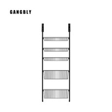 강블리 5단 문걸이 수납선반, 1개, 블랙