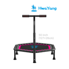  화양스포츠 1인용 대형 성인 가정용 점핑 다이어트 트램폴린 방방이 household trampoline, 육각형 핑크 