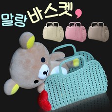 미니 파스텔 시장바구니 비치백 보조 젤리 손가방 어린이 유아 아동 미니백, 말랑바스켓(코코아)