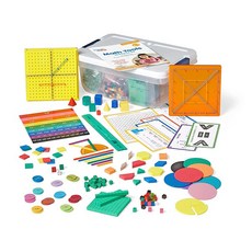 Hand2mind Math Tools 레이건 툰스톨 & 크리스티나 그랜트의 소형 그룹 세트 4-5 수학 조작 10 가지 블록 컬러 타일 분수 원 패턴 자릿값 칩 교실 용