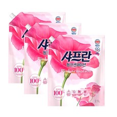샤프란 핑크센세이션 섬유유연제 로즈향 리필, 3개, 2.1L