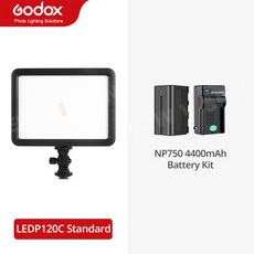 Godox LEDP120C 3300K-5600K LED 비디오 조명 울트라 씬 바디 휴대용 스튜디오 연속 램프 카메라 DV 캠코더, 09 Kit 2