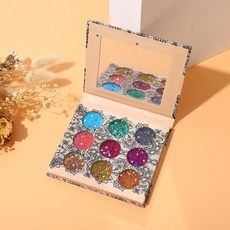 FUGU UP 9색 아이섀도우팔레트 반짝이는 아이섀도 글리터 아이섀도 다이아몬드 스팽글 섀도 팔레트, 1개, 03