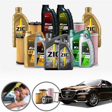 제네시스G80 3.3/3.8 가솔린 합성엔진오일 필터세트 7리터 a2657+o105 ONL-0500010 cs01064, 맥원 5W30 필터세트