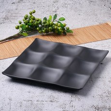 먹토 멜라민그릇 사각 9구 나눔접시, 1개