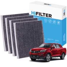 3+1 하이필터 KG 모빌리티 2015년~ 차종 자동차 활성탄 에어컨필터, 4개, 렉스턴 스포츠 (Q200)_HI-M113