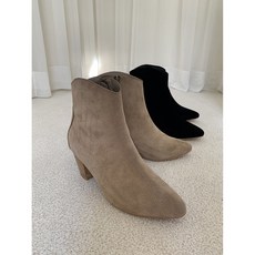 레몬젤라또 소가죽 스웨이드 디커부츠 7cm 통굽