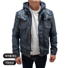 [DB+W0C28E5] 숏야상 자켓 탈부착 후드 기모 안감 바이커 자켓_PU201
