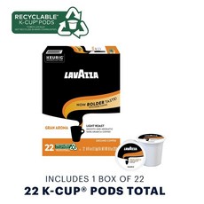 커피캡슐 Keurig Brewer용 Lavazza Gran Aroma 1인분 커피 K-Cup 포드 22개4팩 꽃 향과 시트러스 향이 어우러진 균형 잡힌 라이트 로스팅 100% 아라