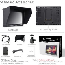 프리뷰 모니터 필월드 Feelworld fw759 7 인치 dslr 카메라 필드 4k hdmi, 기준, 기준, 1개