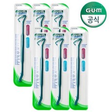 GUM 치간칫솔 핸들ㄱ자형 605 X 6개, 없음, 상세설명 참조